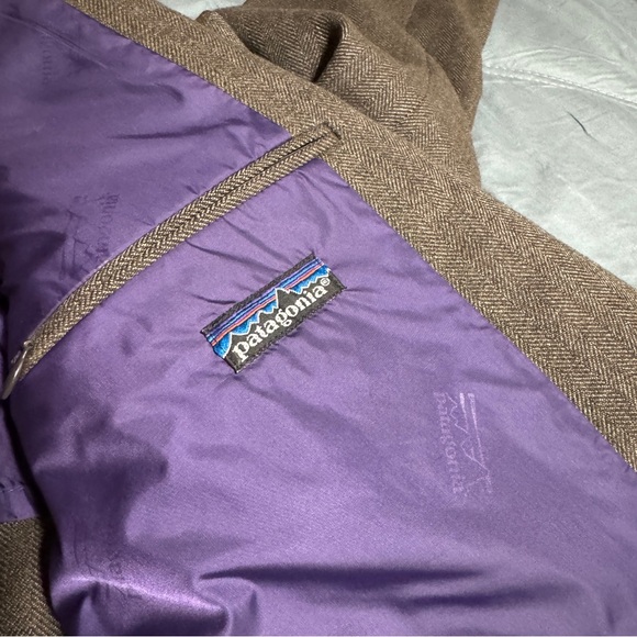 80s Patagonia Mens Herringbone Tweed Blazer - Picture 3 of 9